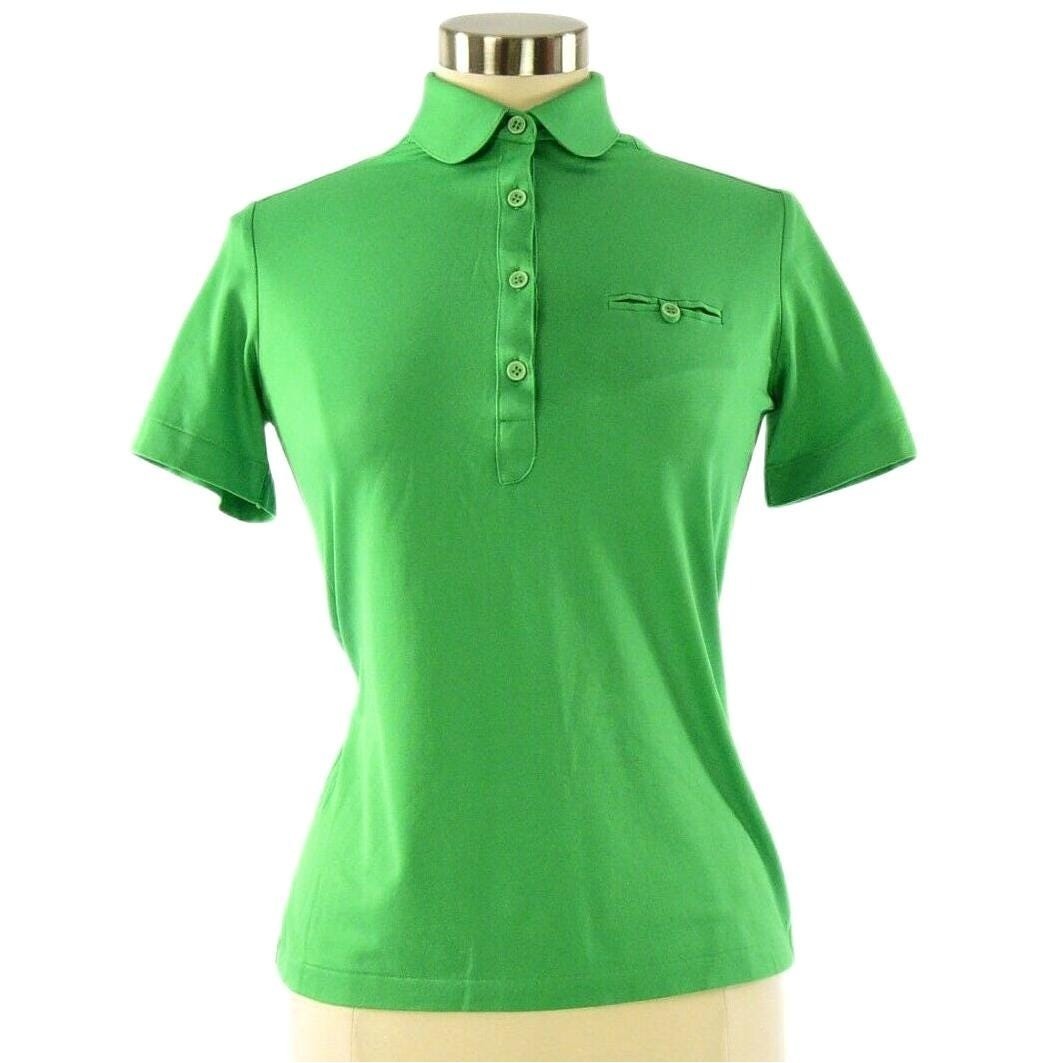 80s Vintage David Smith Green Polo Shirt Womens 38