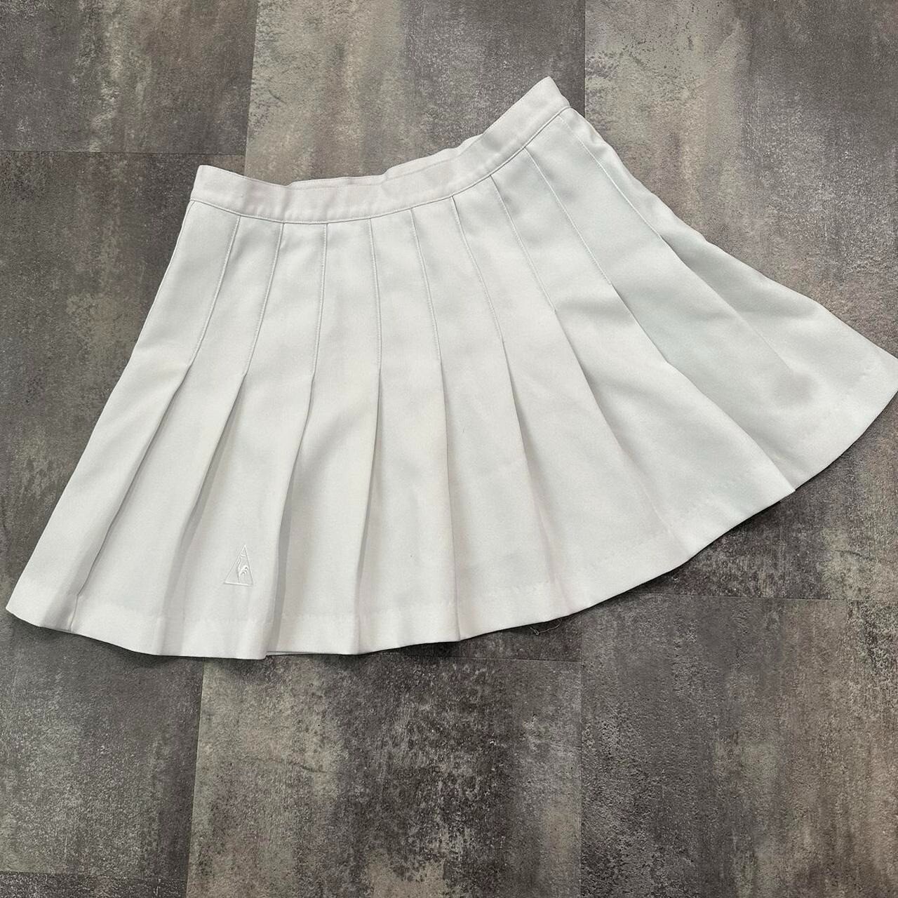 Vintage Le Coq Sportif USA 90s White Pleated academia tennis mini skirt sz 12