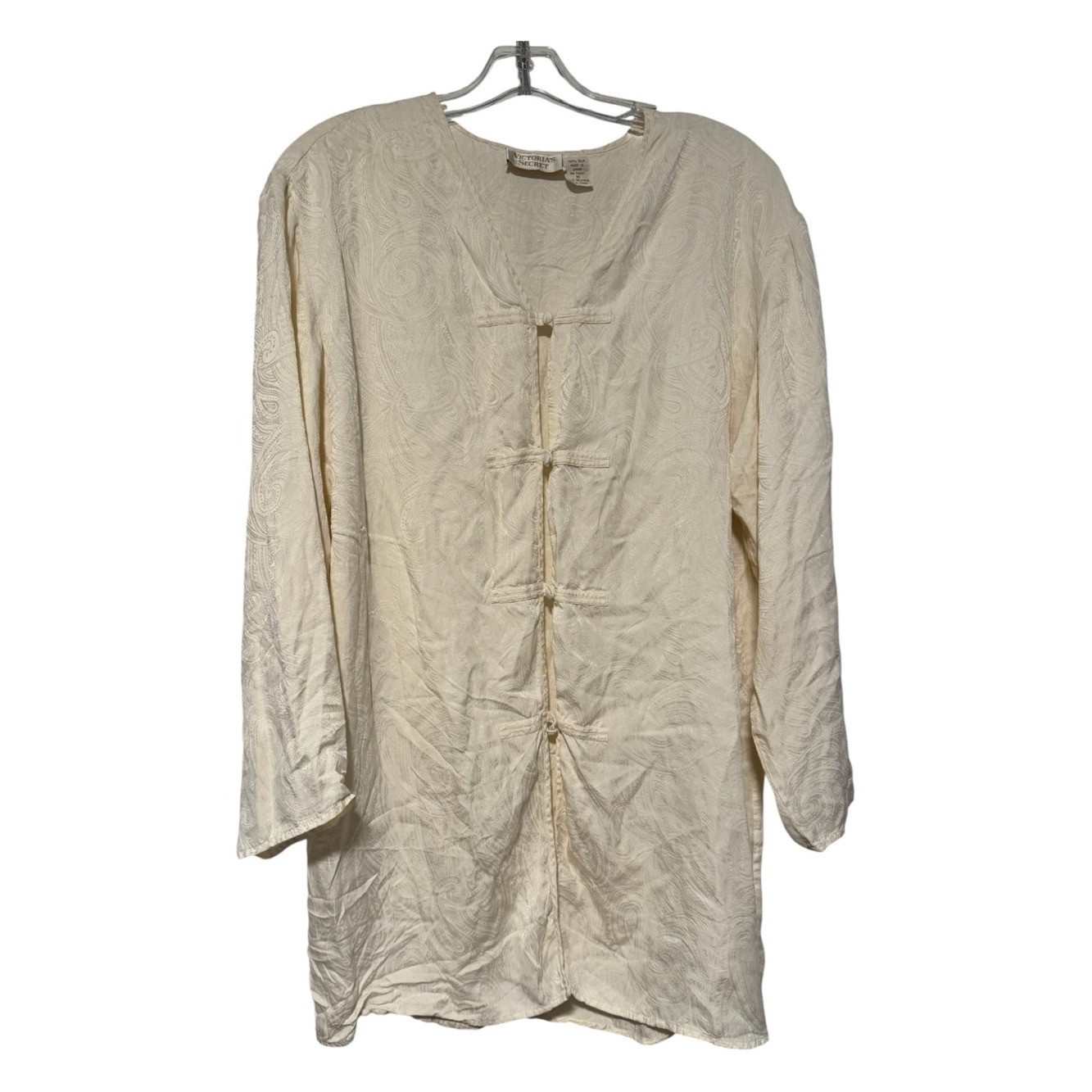 Vintage Victoria’s Secret Gold Label 100% Silk Frog Closure Blouse – Size Medium
