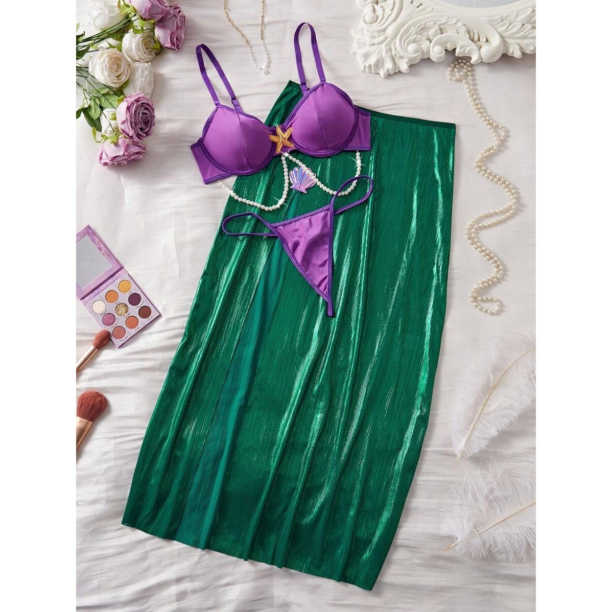 Mermaid Princess Ariel Siren Sexy Lingerie Cosplay Costume S