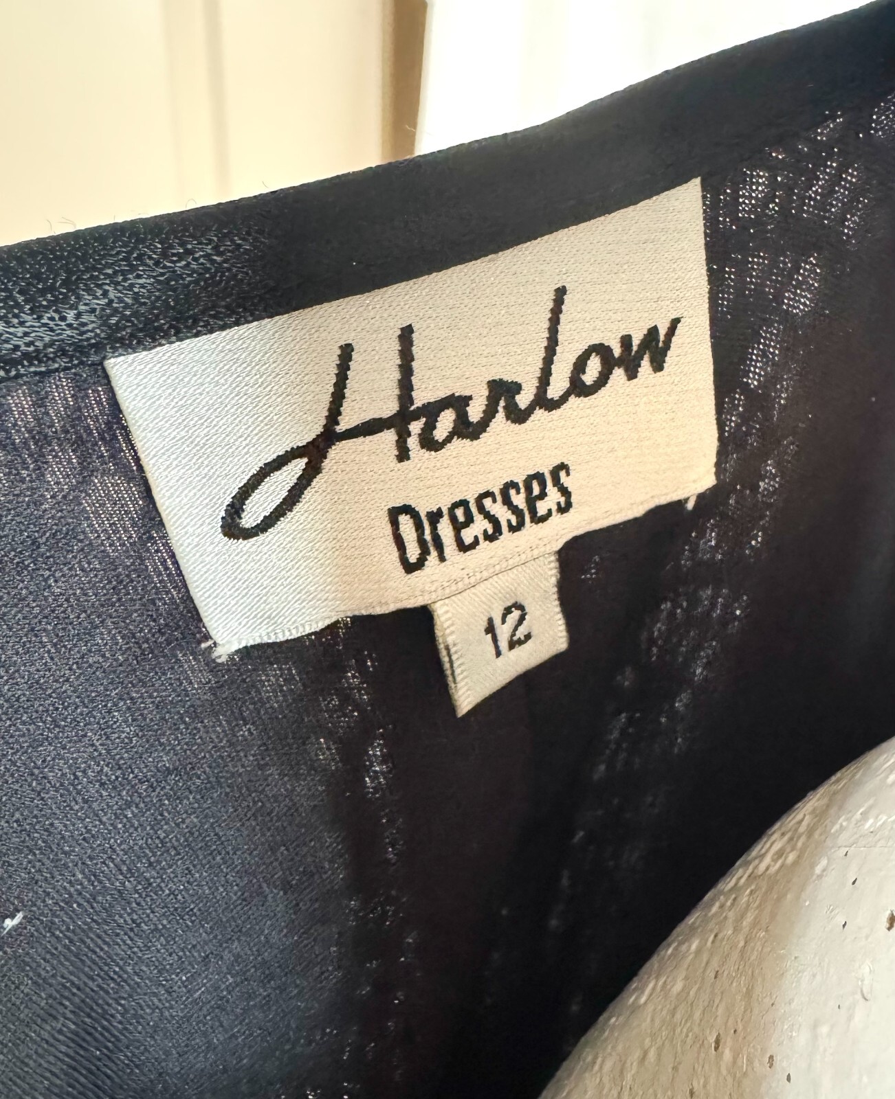 Harlow Vintage Dress Women’s Black Lace Cocktail Sz 12 Long Sleeve Sheath Lined