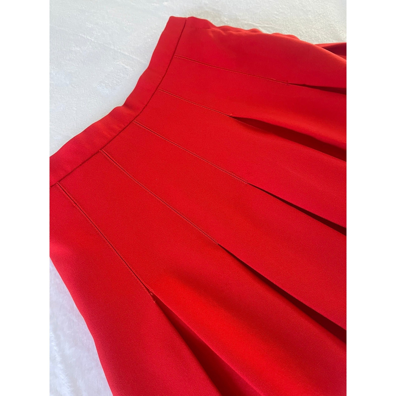 Timandra Vintage Red Pleated Mini Skirt High Waisted Preppy School Girl Style