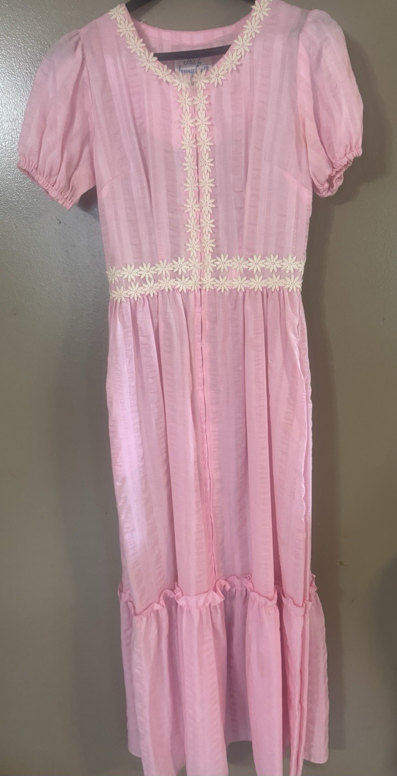 Vintage Jr’s By Lounge Craft Zip Up Pink Floral Zip Up Dress Sz 5 Small