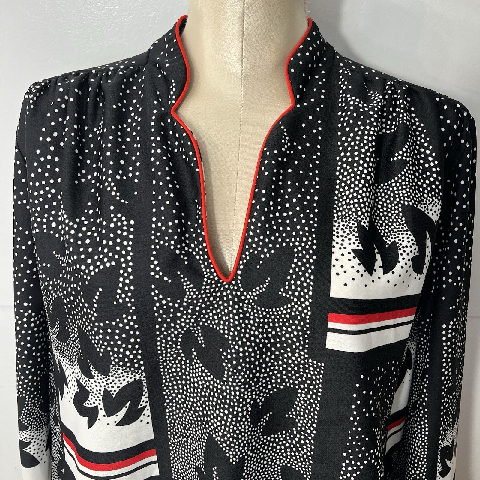 Vintage 70s Peggy Lou California Asian Blouse Size 42 boxy tunic