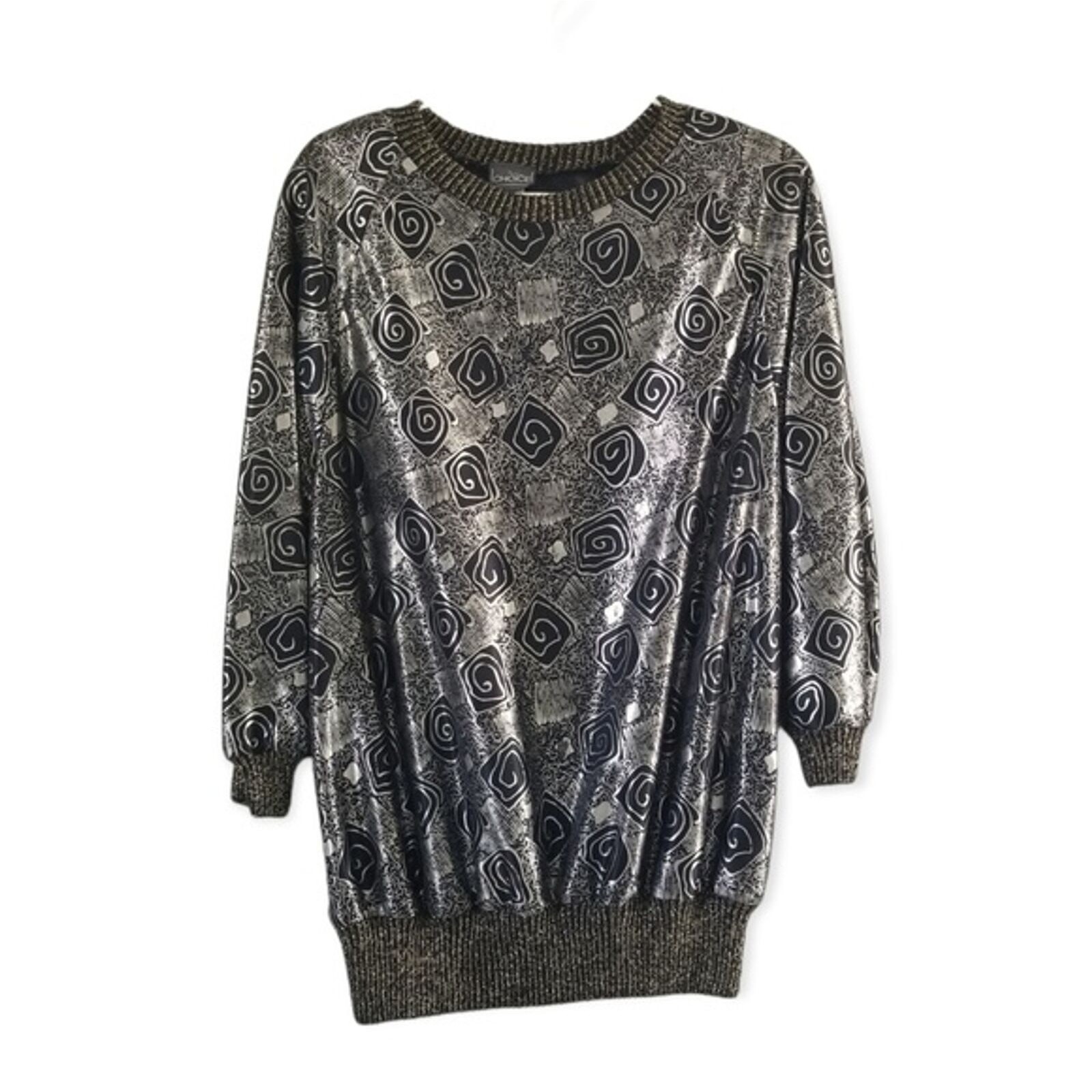 Vintage Retro Glam Rock Statement Blouse size LARGE