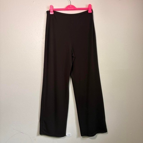 Vintage Talbots Size M Baggy Wide Leg Casual Pull On Pants Espresso Brown Flowy