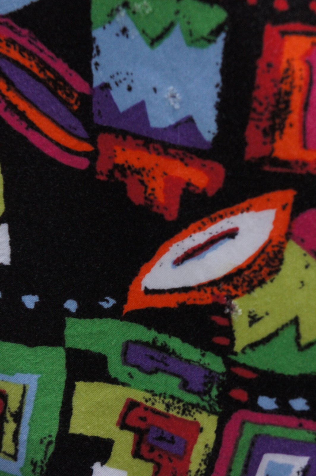 Vintage 80s Abstract Print Tunic Top Blouse By Impressions Boho Retro