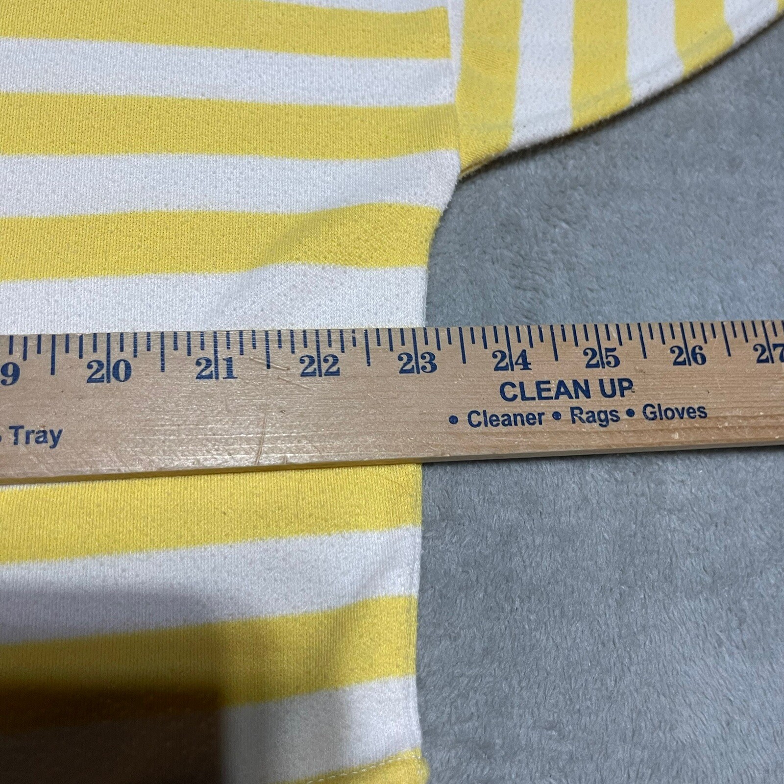Vintage Beldoch Popper Shirt Womens Large Yellow White Striped Short Sleeve Crop