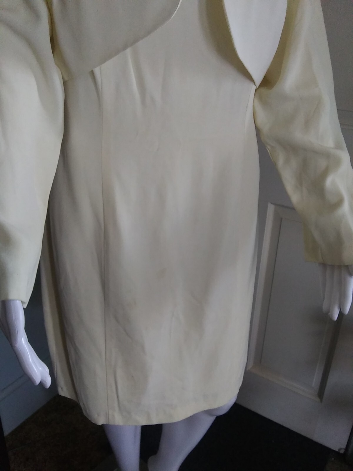 Vintage 90s LA Glo Women’s Cocktail Dress w/ Bolero Jacket Size 13/14 White USA