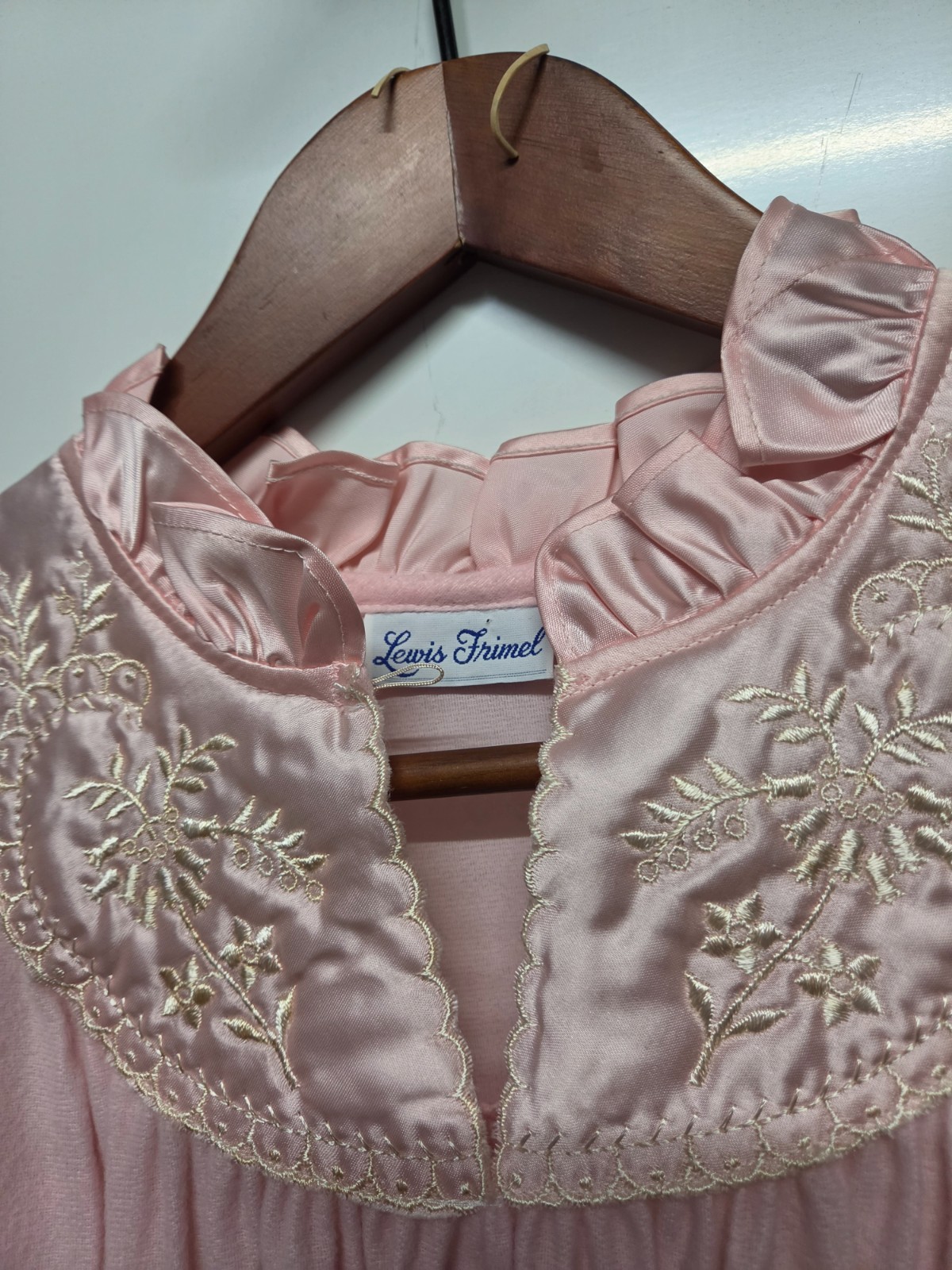 Vintage Lewis Frimel Long Pink Nightgown