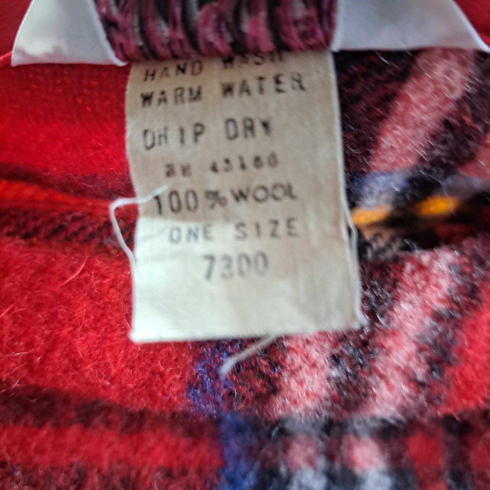 Vintage 70s Langtry Ltd. Wool Poncho/Cape One Size Red Plaid Fringe Boho Hippy