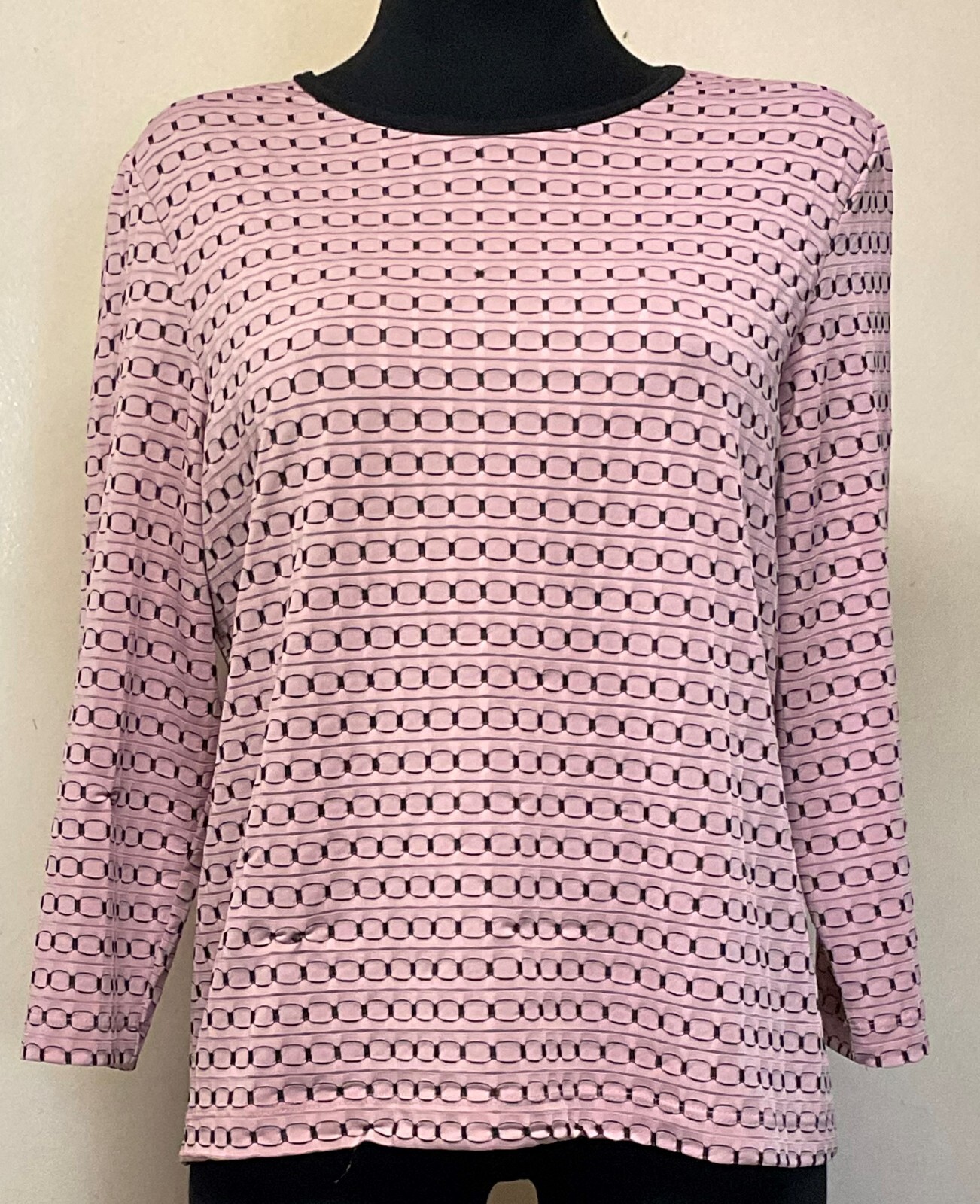 Vintage Pink w/Black Trim Jacket Set by Cafe Au Lait Made in Canada Size Medium