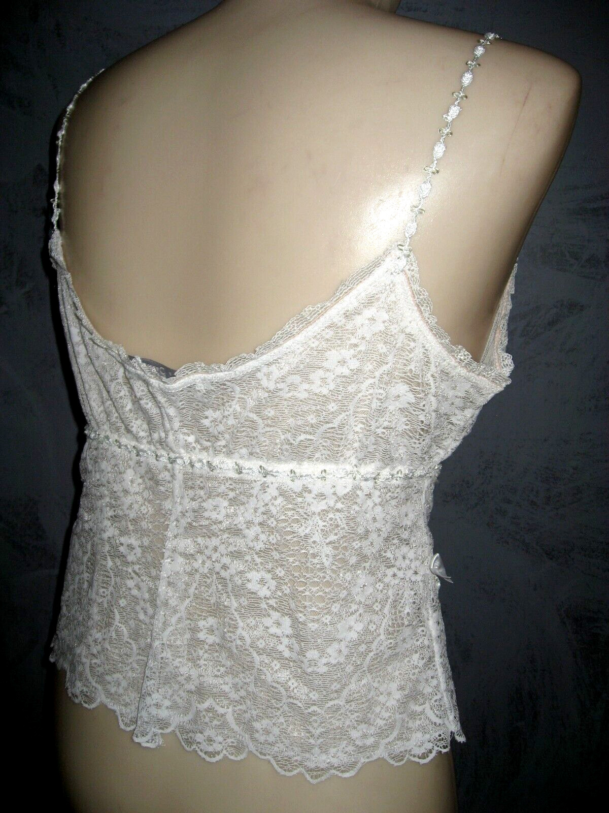 Claire Pettibone Luxury Lingerie Lace Cami White Crop 34 Jana S Bridal Retro NWT