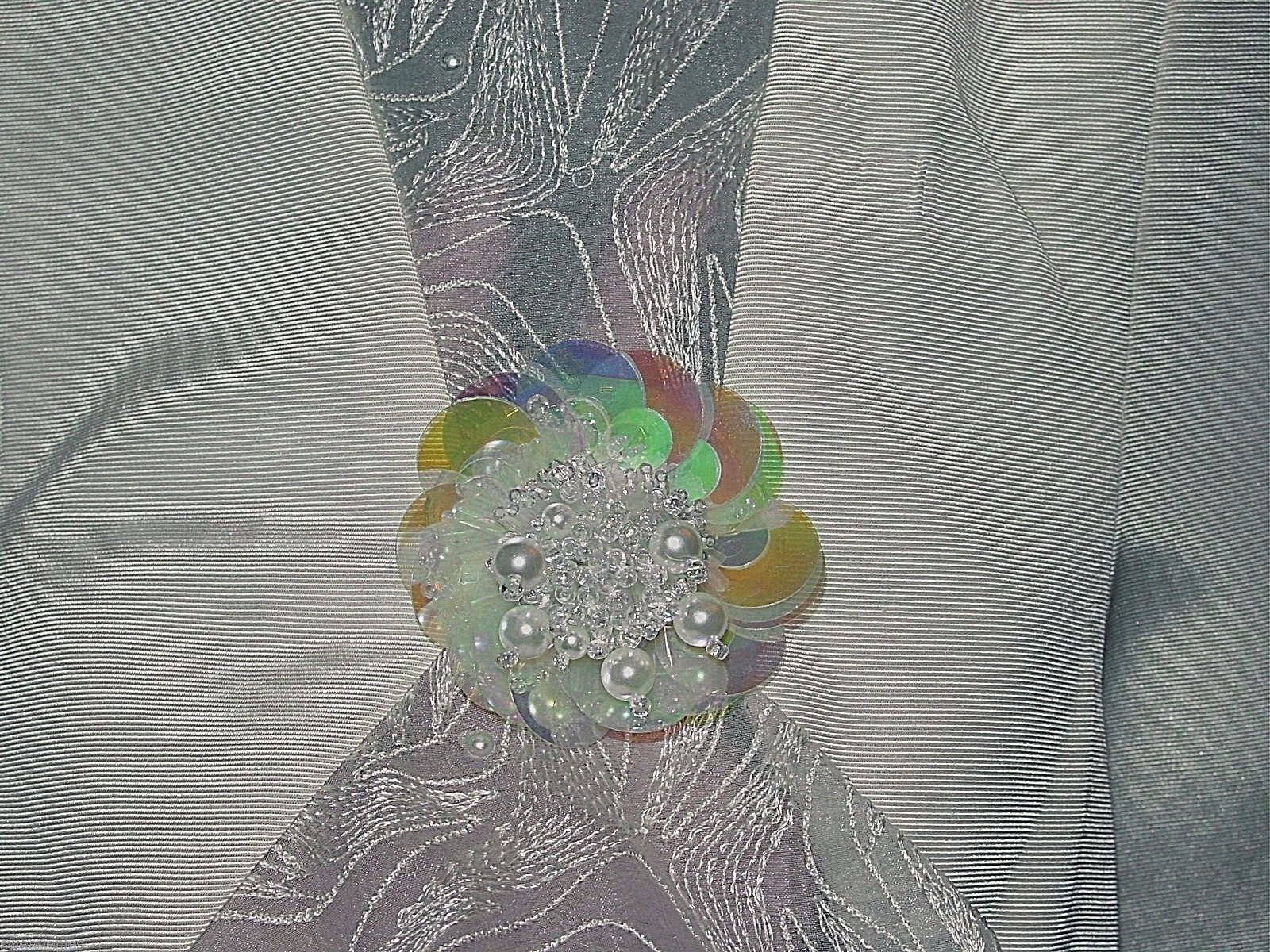Wedding Suit, Vintage 1970s?, Blazer & Skirt Ivory Lace Beads Sequins, L