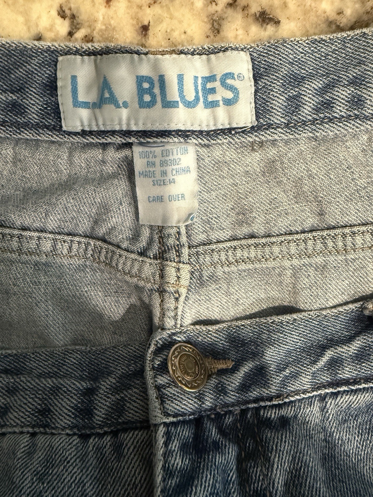 LA Blues Vintage 90s Mom Jeans High Rise 14 Cotton Cropped Tapered Leg 32×24