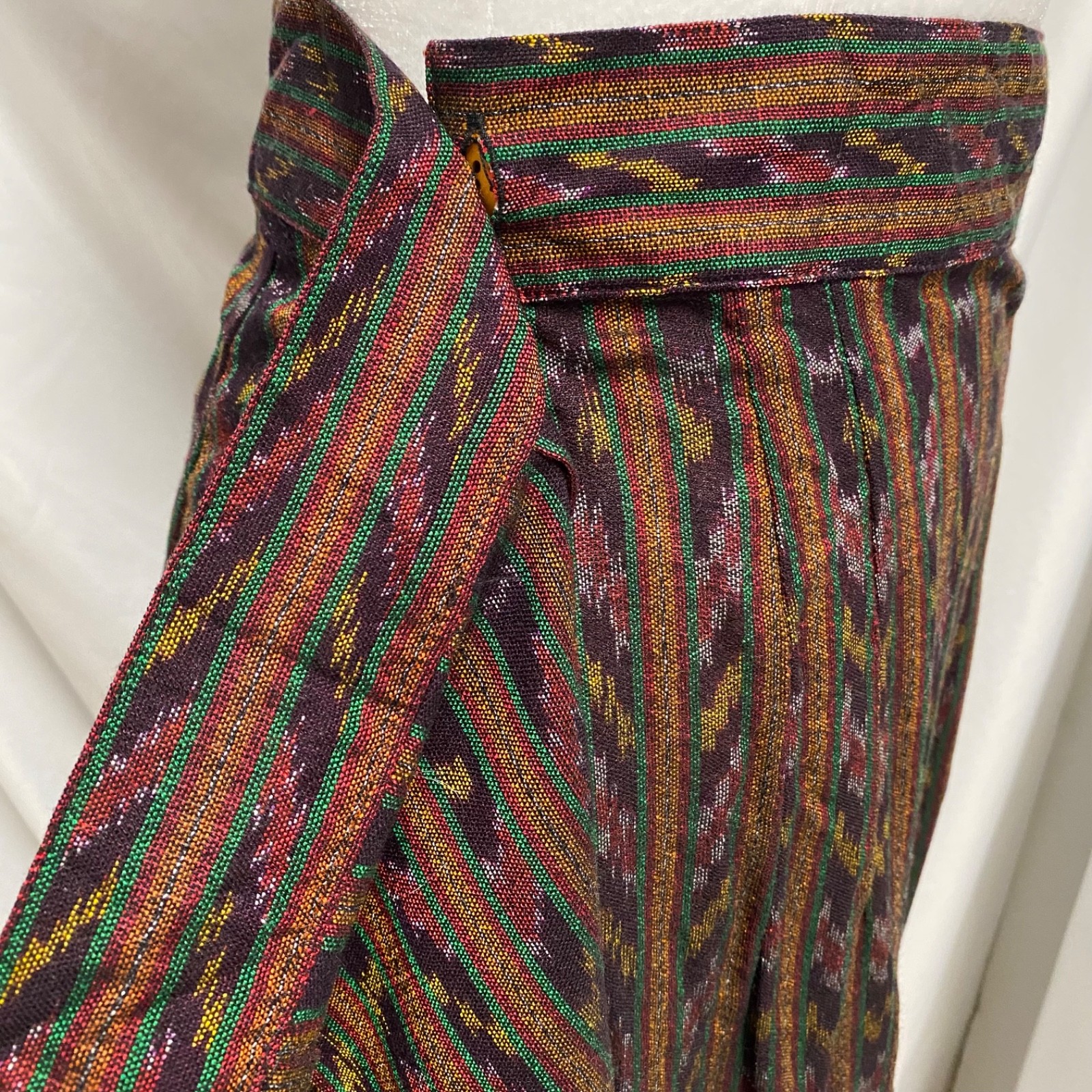 VTG Passports Of Pier 1 Imports Wrap Skirt Sz S Multi Cotton Tribal Ikat NWT