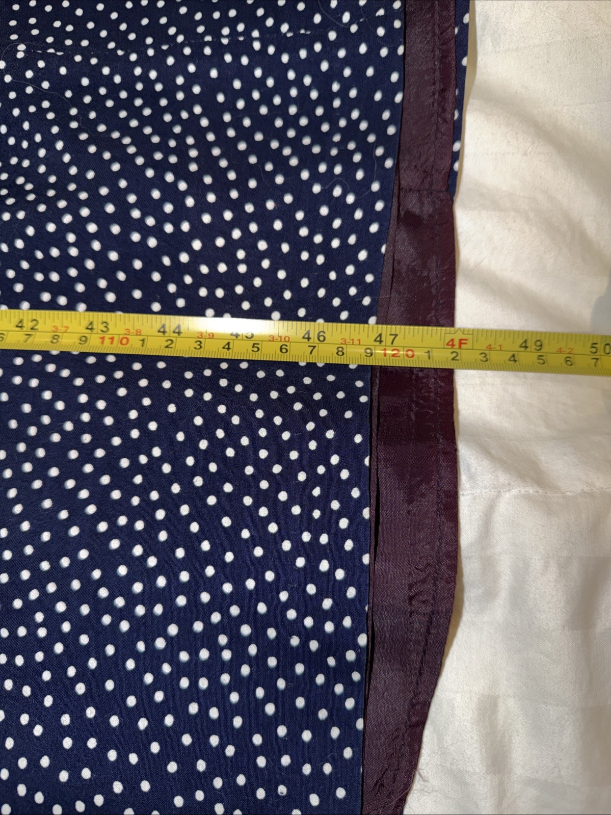 VTG Misty Lane Dress Navy Polka Dot Midi 8 Tie Back 90s Casual Lined Retro USA