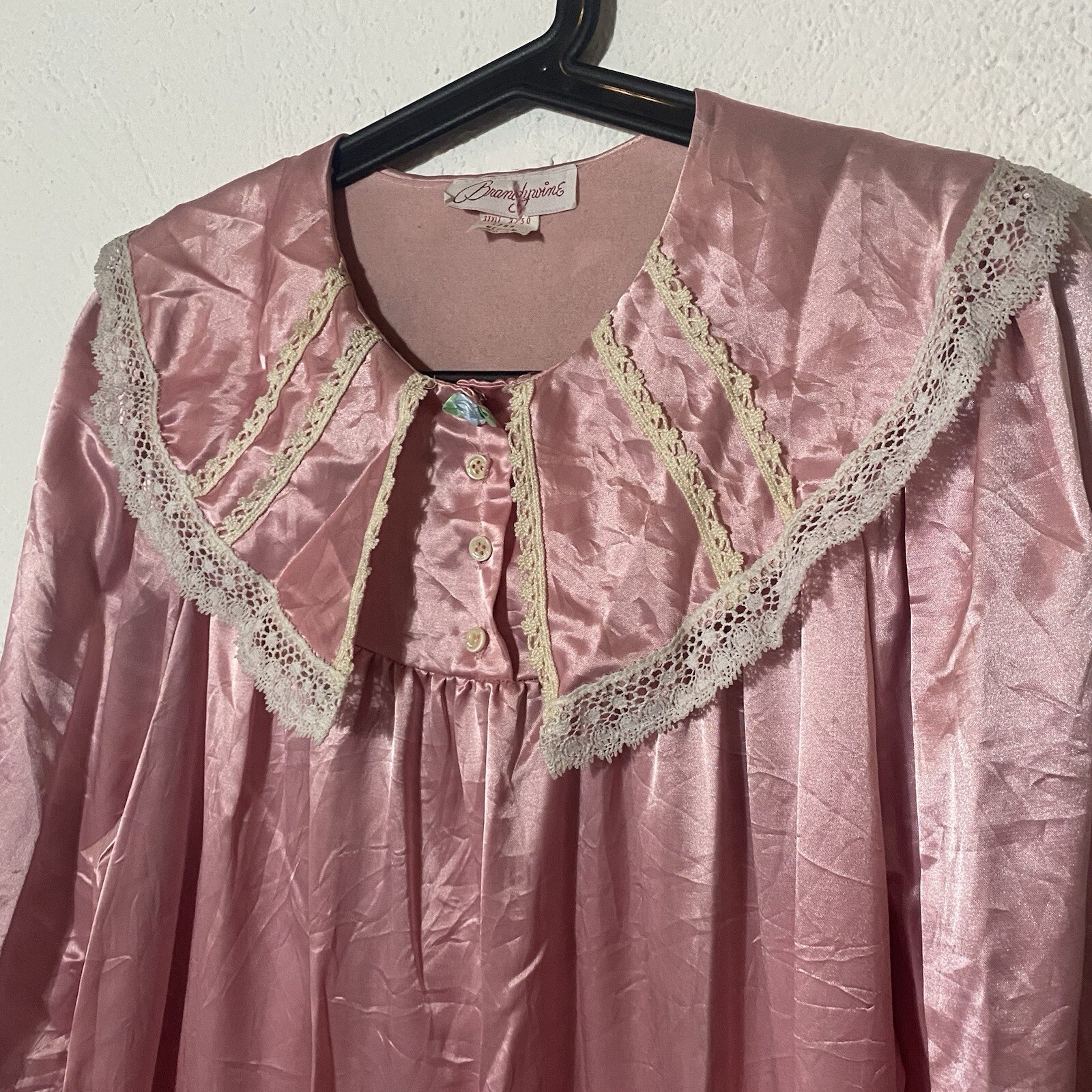 vintage womens nightgown pink medium Dolly Kawaii Made Usa