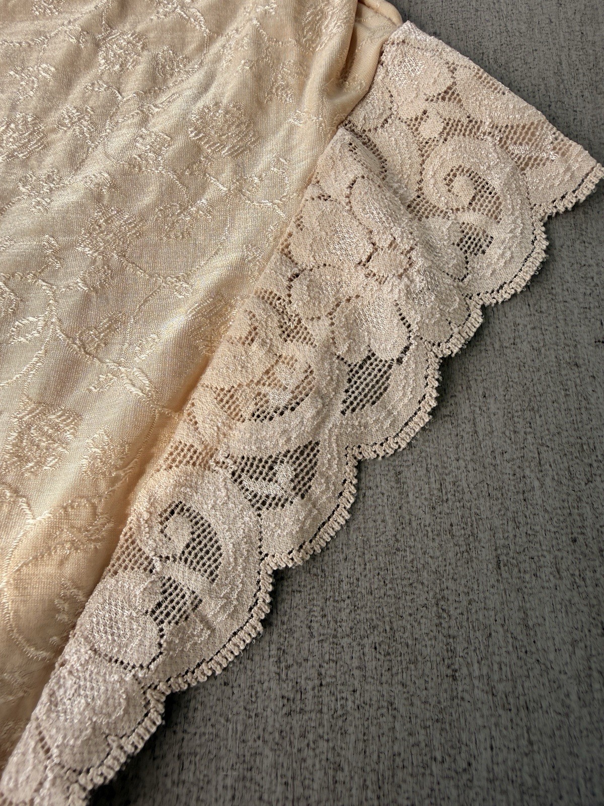 VTG 90s ARIANNE Small Nude lace Trim UnderwireTeddy Lingerie Boudoir