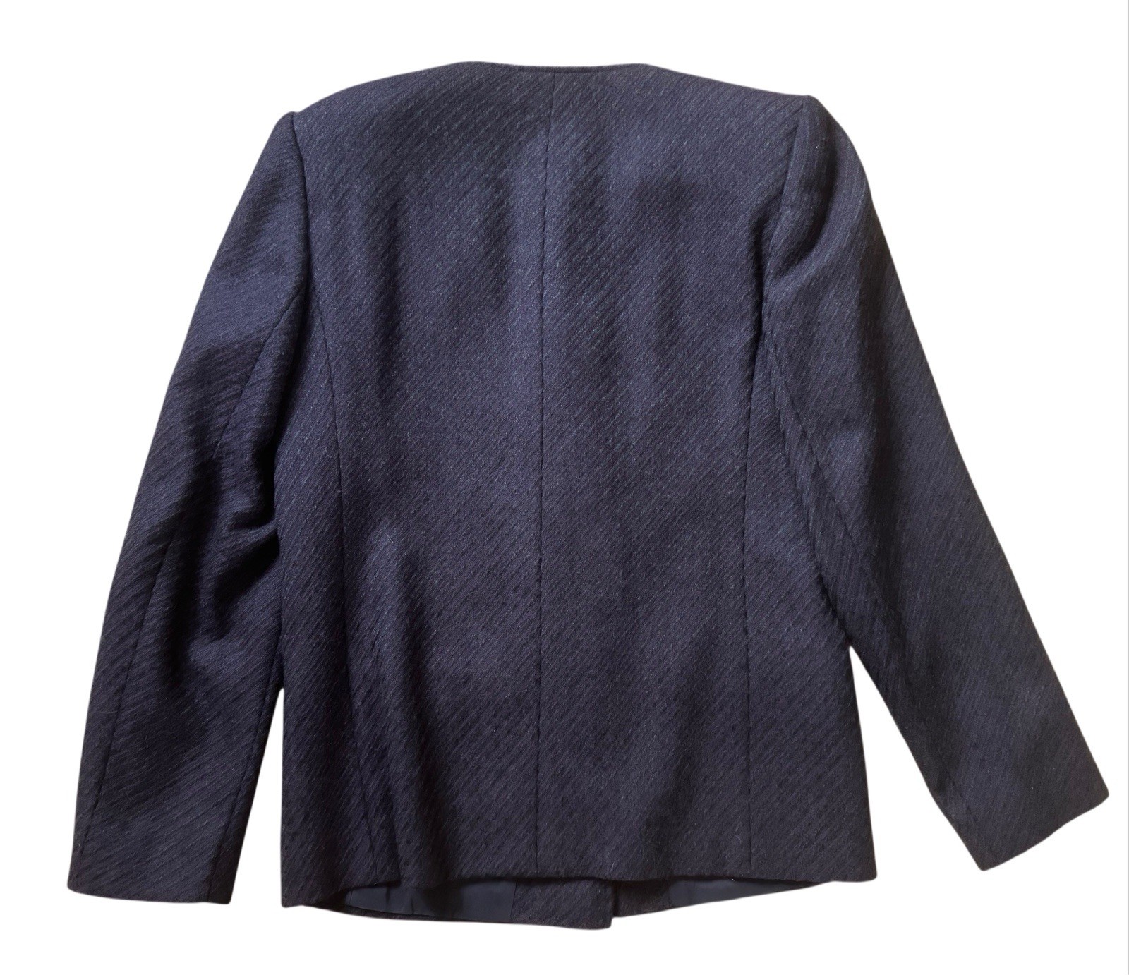 Vintage 1980s I Magnin 100% Wool Blazer Purple Gray Designer Jacket Madein Italy