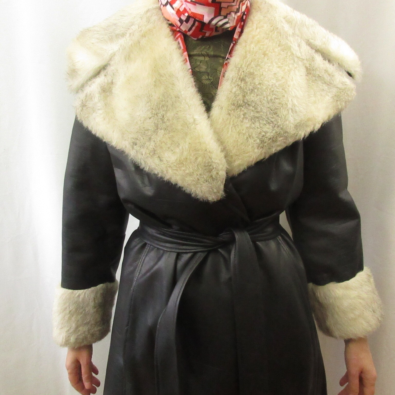 VINTAGE RARE 70s Faux Fur Women’s Coat MOD New Wave PUNK SOVIET NOIR GOTH OOAK