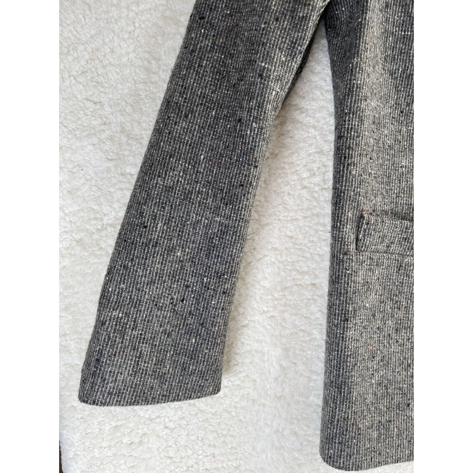 VTG Casa De Lana Blazer Jacket Womens 15/16 Wool Tweed Heathered Gray