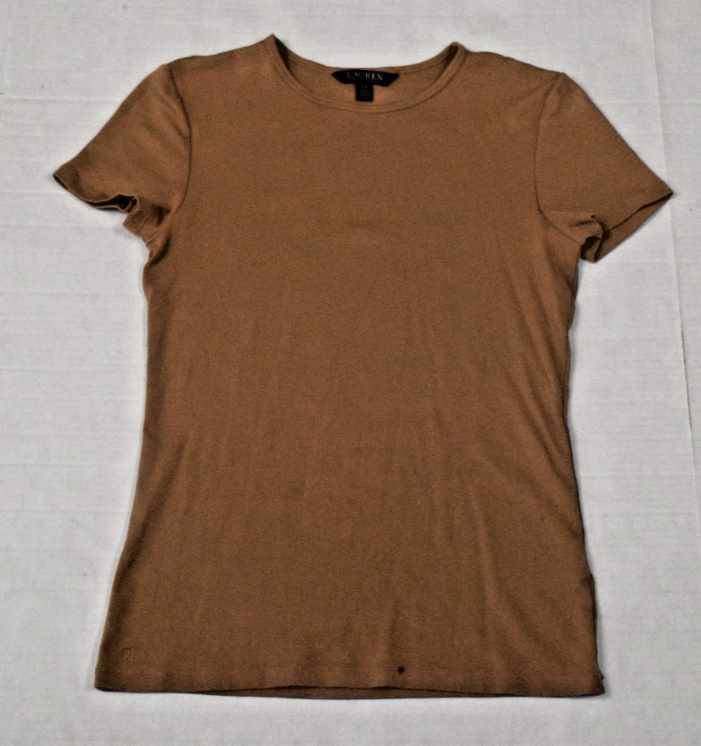 Vintage T-Shirt Size S 90s Lauren Cocoa Brown Ultra Soft Cotton Made Jordan