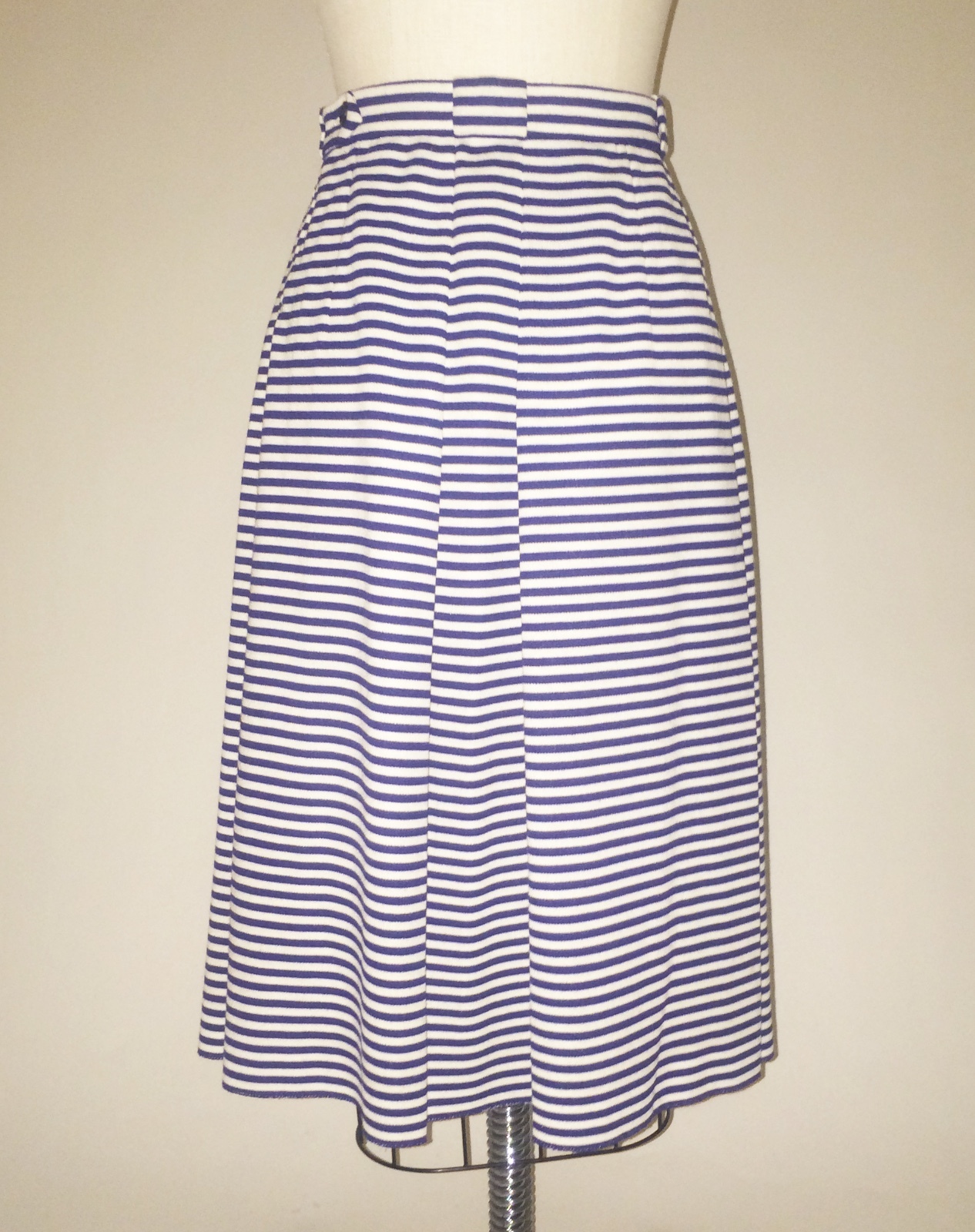 Lanvin VTG 1960s Blue White Striped Crop Tank Top and Skirt Dress Ensemble XS 0