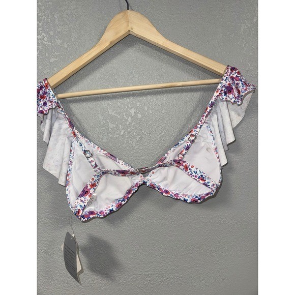 VYB Vicious Young Babes Sweet Shop Floral Ruffle Bikini Top Medium NWT