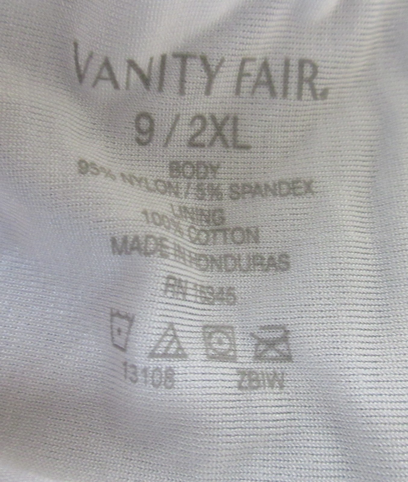 VTG WEDDING VANITY FAIR 13108 nylon stretch WHITE slek MEGA HI LEG panties 9/2XL