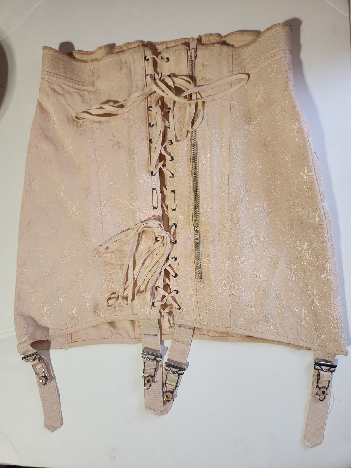 Vtg 1950s SPENCER Lace Up Open Bottom Girdle Corset Waist 30, Hips