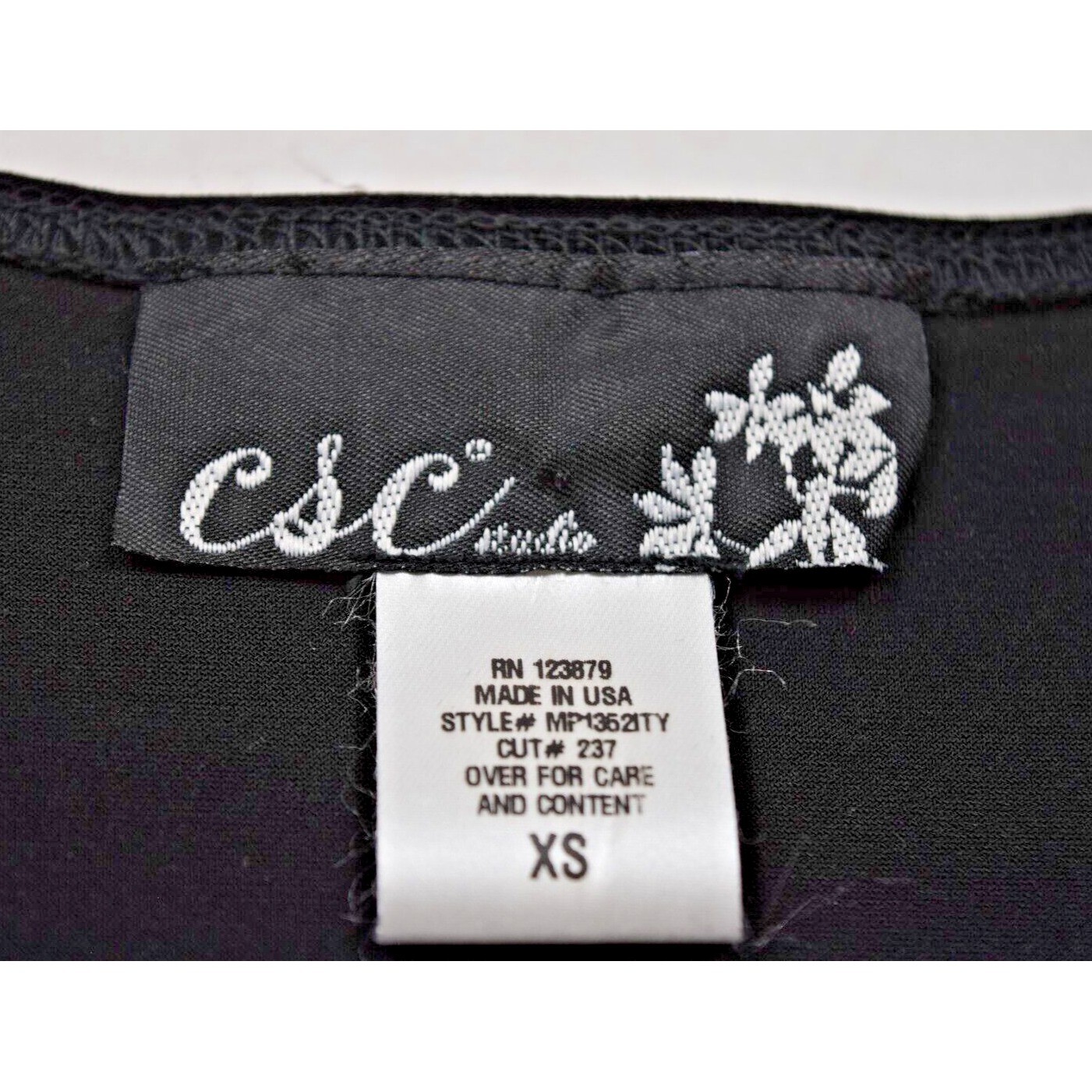 Vintage Dress CSC Studio Size XS 90s Black V-Neck Belted Below Knee Made USA