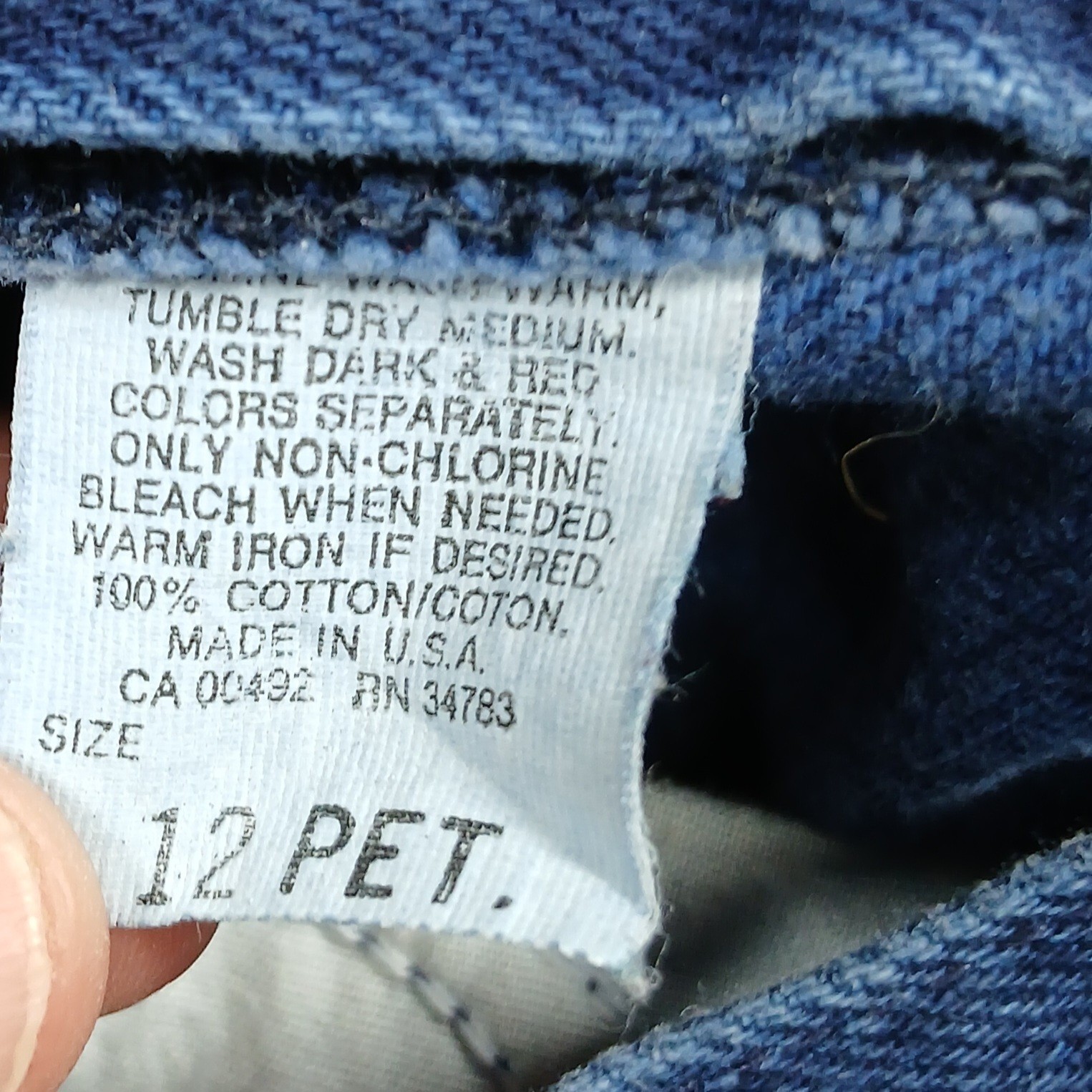 Lee Made in USA High Waist Mom Jeans Tapered Leg 12 Pet Dark Blue Denim EUC