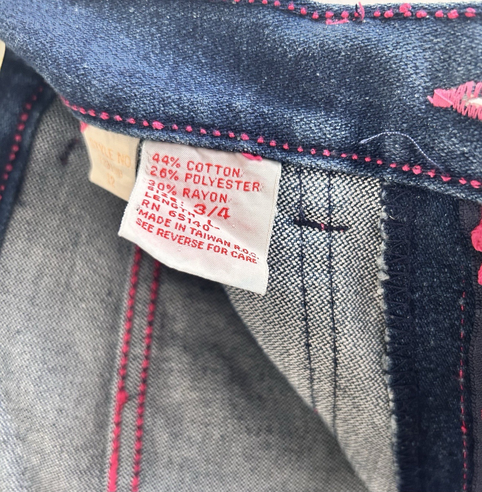 Vintage Women’s 1980s Filippo-Totti High Waisted Jean Over Stitching Size 3/4