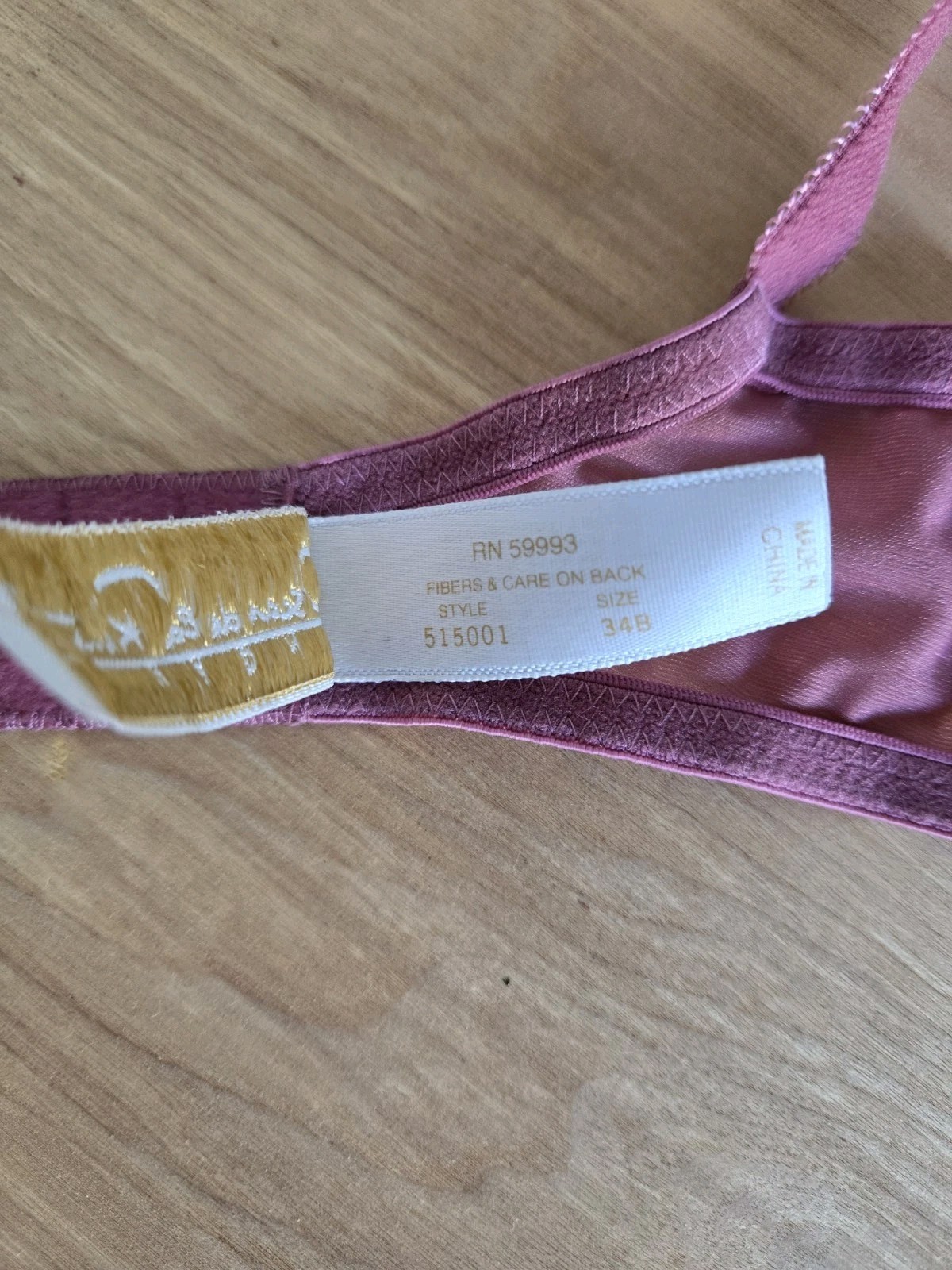 NWT Vintage 80s Oscar de la Renta Bra Size 34B Satin Balconette USA rose