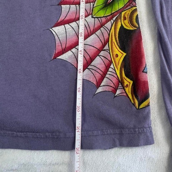 Rare grail Christian Audigier Ed Hardy purple cash graphic top y2k vintage