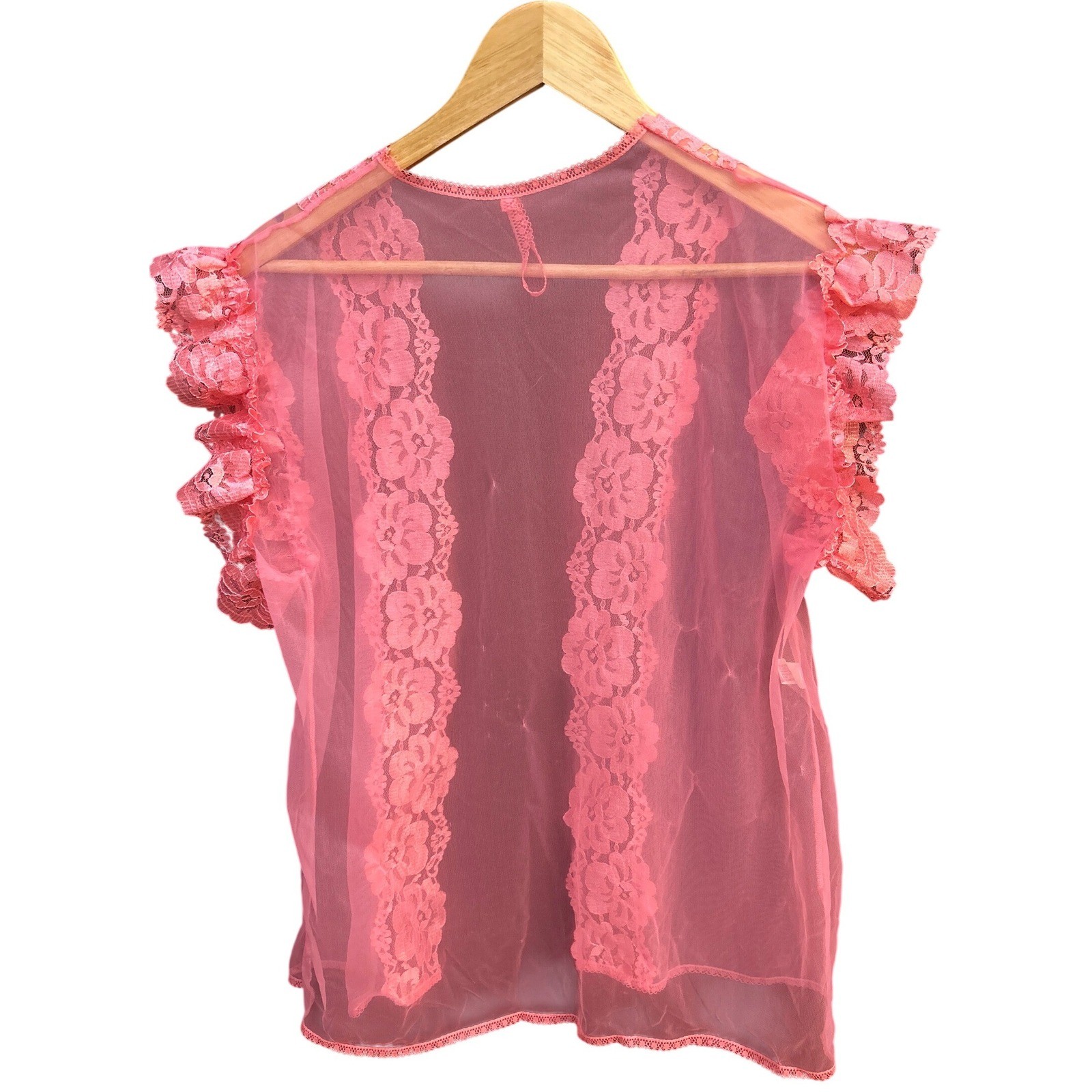 Vintage Alana Gale Intimates Mesh Bed Jacket Coquette Balletcore Pink L