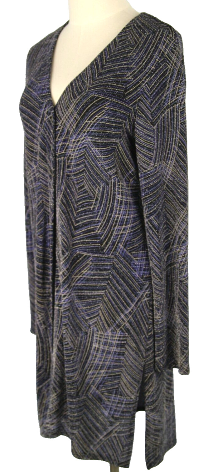 Vintage Rabbit Designer Dressy Glitter Cardigan Holiday Three Button Front SZ 16