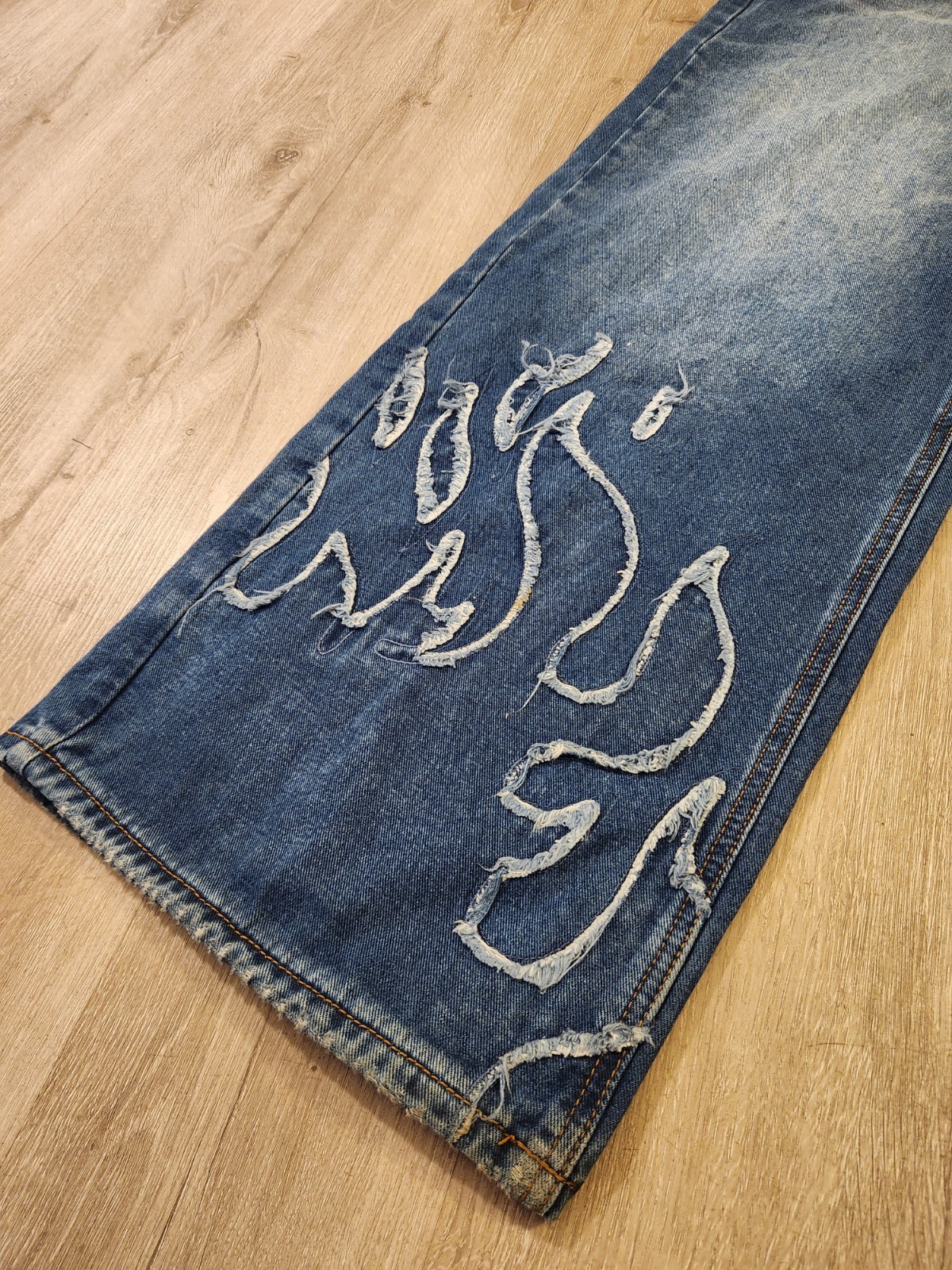 Vintage Von Dutch Jeans Denim Wide Leg Size 7 Y2K Skater Baggy 28×30