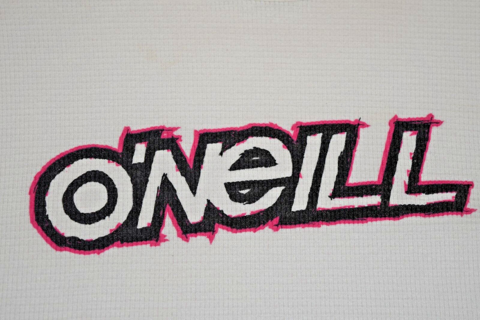 Vintage Thermal Shirt O’Neill Size L 90s White Waffle Weave Surf Wear Made USA