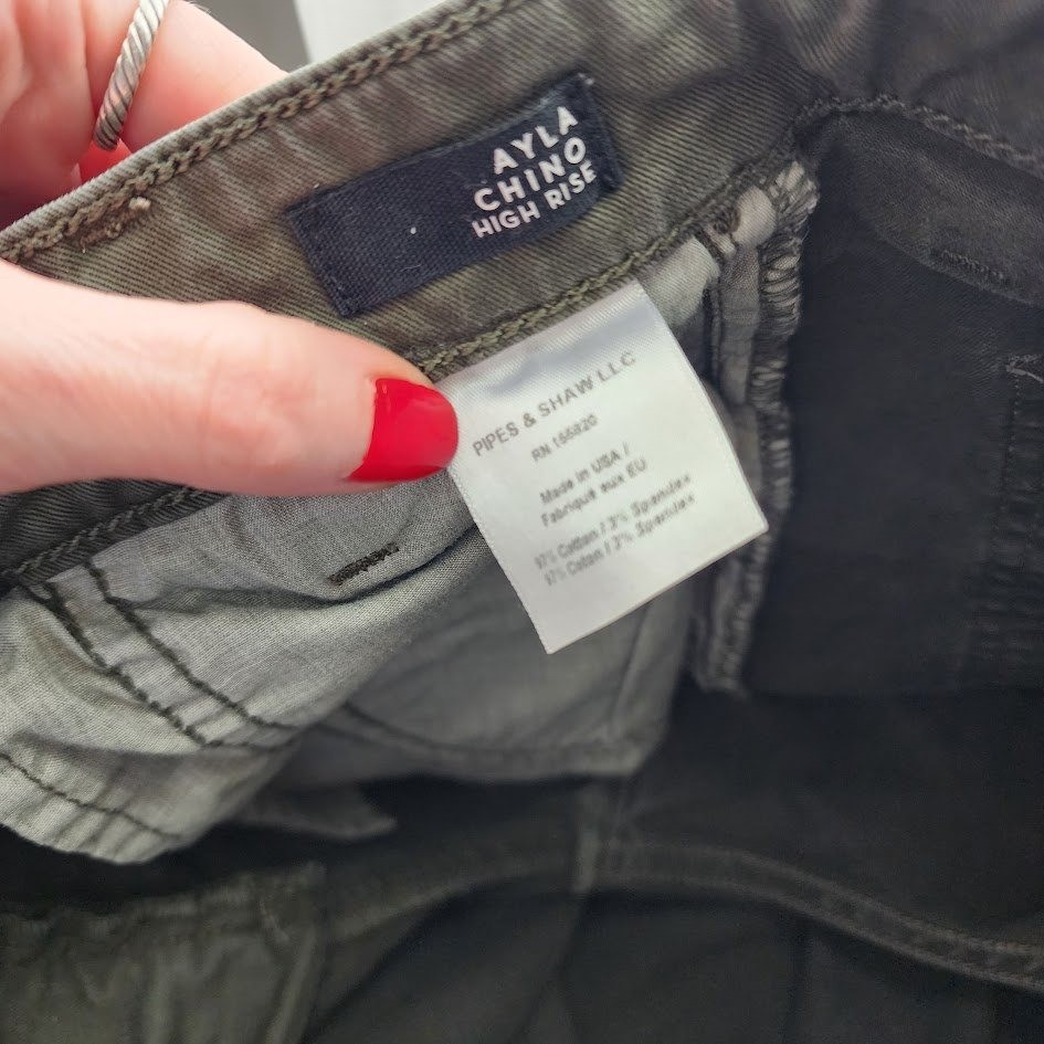 VERONICA BEARD Ayla Chino High Rise Olive Utility Pants 27/4