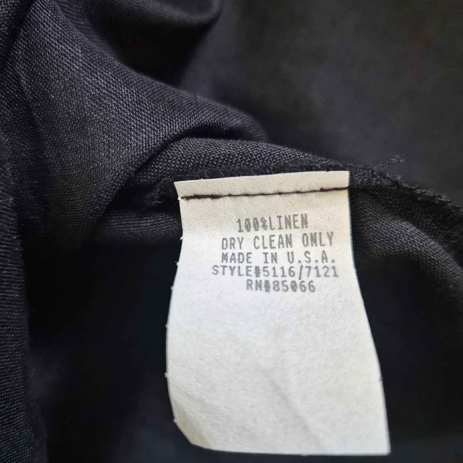 VTG Hulter Tuxedo Linen Dress 8 Navy Pintuck Gold Button 90’s Old money Minimal