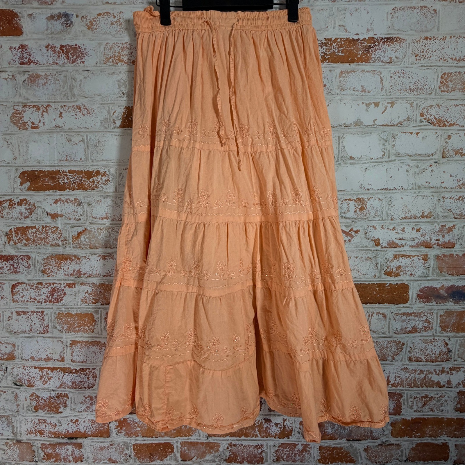 Unit Casuals Skirt Womens Peach OS Victorian Edwardian Petticoat Festival Boho