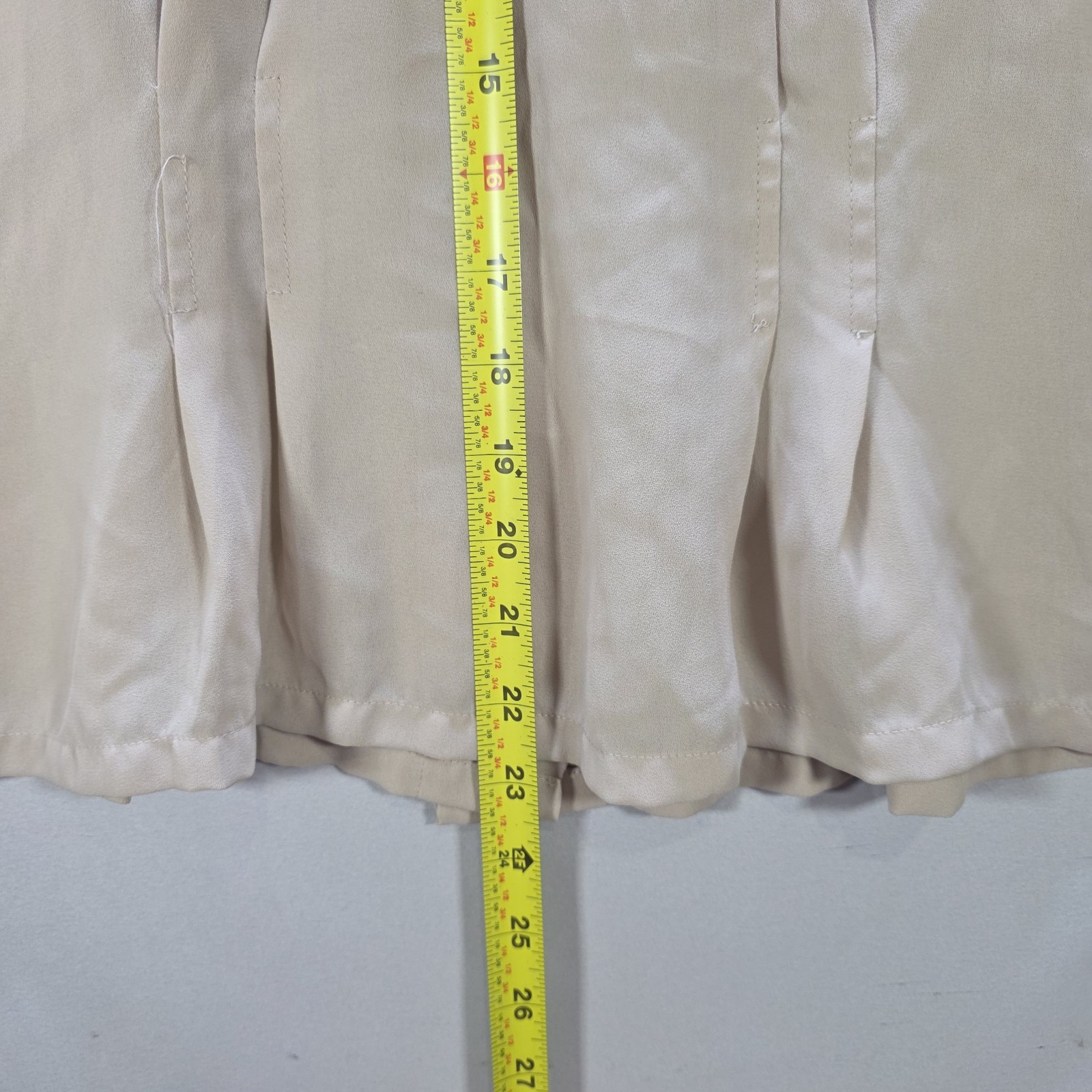 Vtg 80s Kathy Comelli Womens 12 Bluse Sheer Chiffon Creme Button Up Pleated