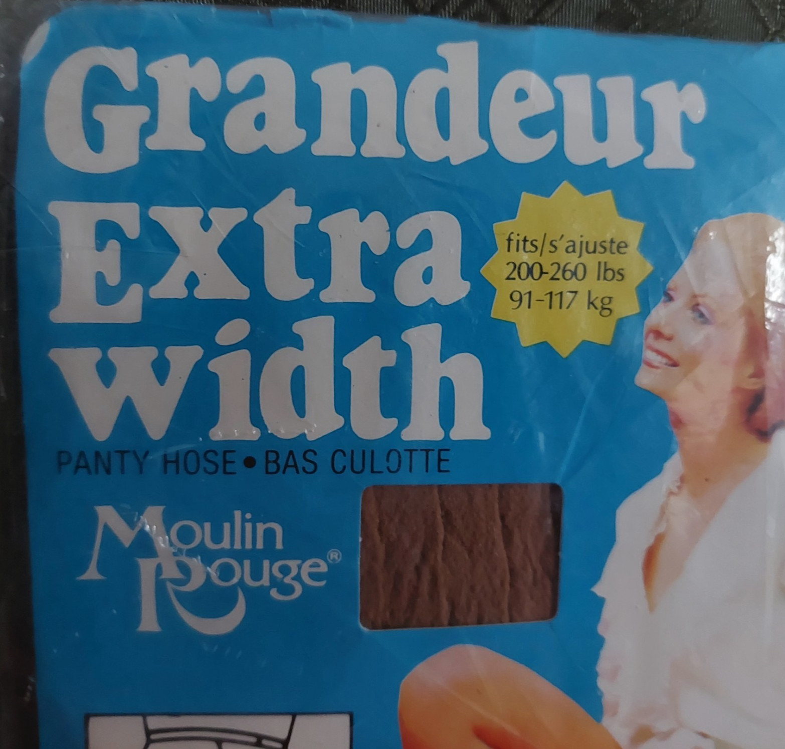 Vintage Pantyhose Rare Moulin Rouge Color Beige Queen 4X BFRIP2