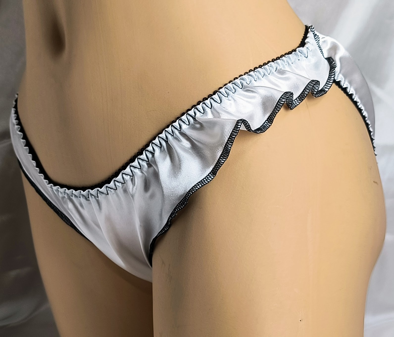 Pearl Satin Flutter Bikini Panties Full Back *Limited Edition*