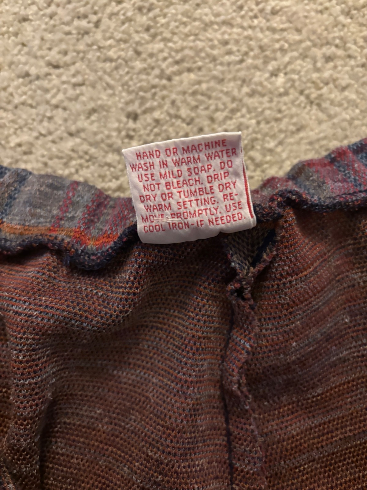 Vintage Graff Californiawear Polyester Retro Red and Blue Plaid Stretch Pants