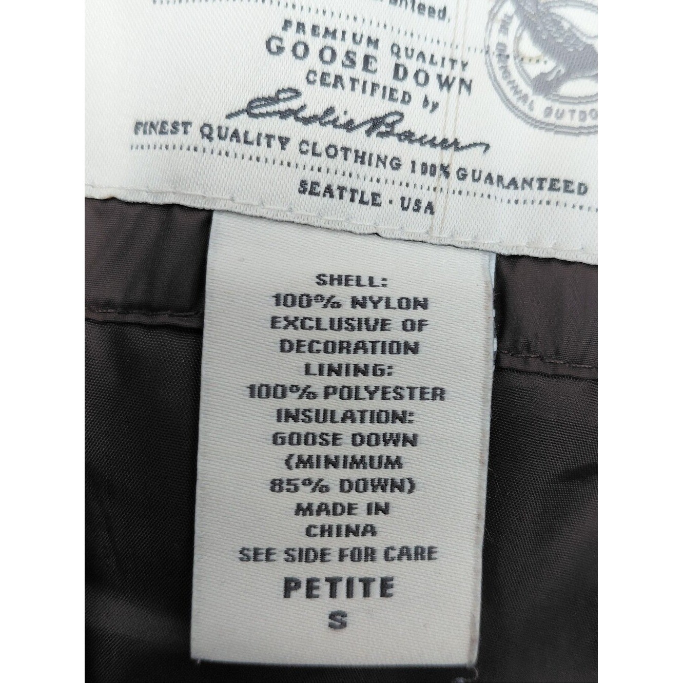 Eddie Bauer EB700 Fill Power Goose Down Vest Women’s Size Small Petite Brown