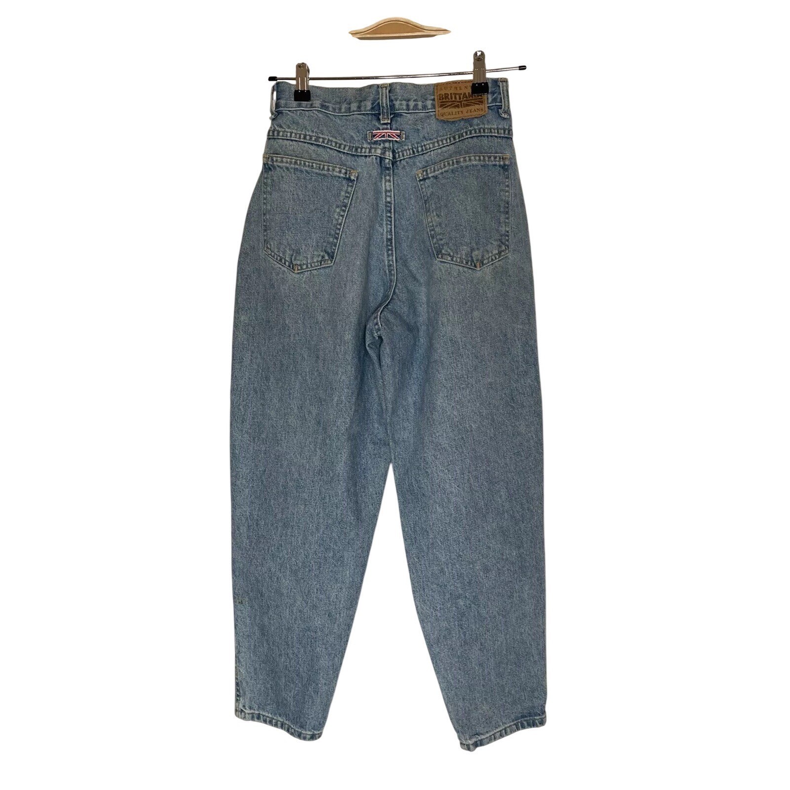 VTG 80s BRITTANIA Jeans Denim Petite SZ 5 High Waist Baggy Tapered ( See Flaws