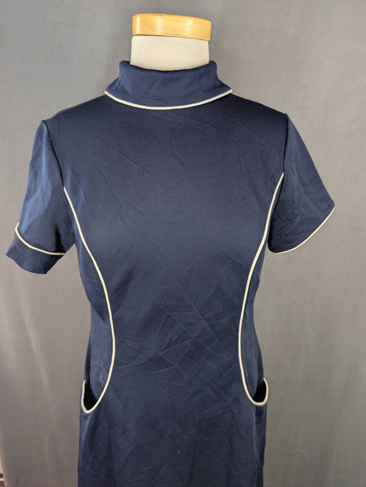 Vintage 60’s MOD Bleeker Street Mid Century Modern Mini Dress Pockets Stewardess
